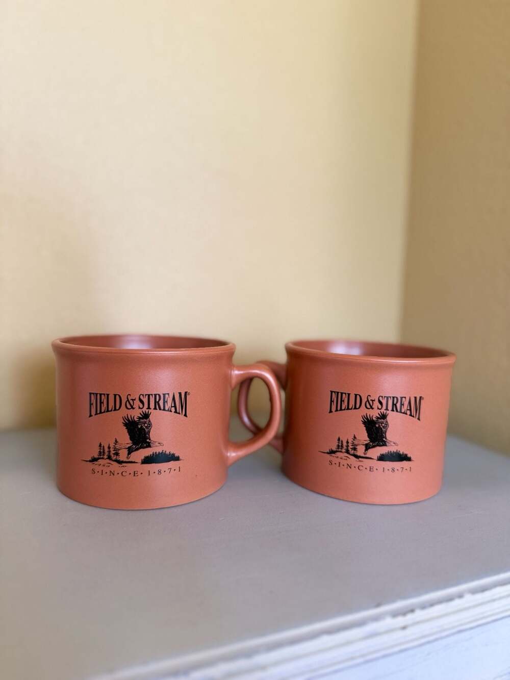 Field & Stream Mug Set Coffee 12ozs with Flying Eagle Design